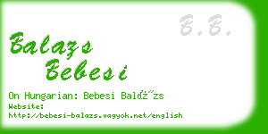 balazs bebesi business card